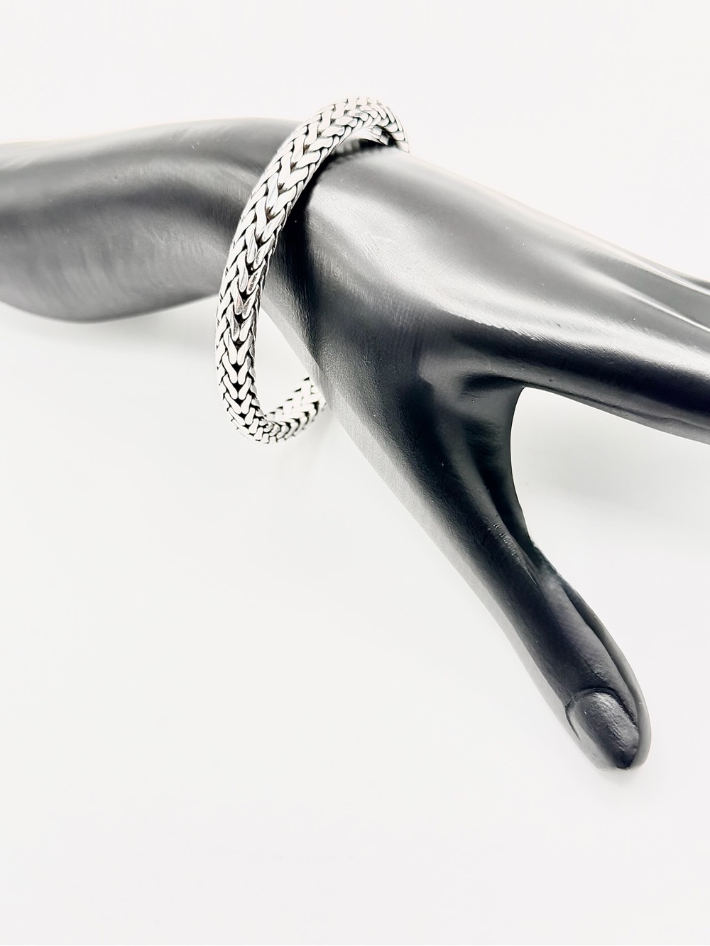 Vintage Heavy Unisex Sterling Silver Thick Python Link Toggle Clasp Bracelet - Picture 6 of 16